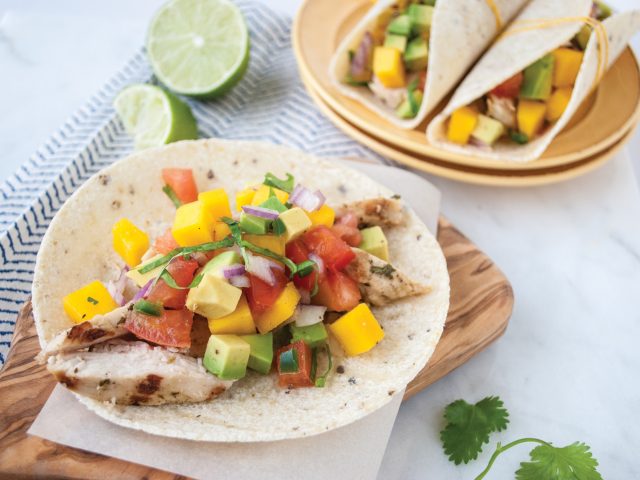Grilled Chicken Tacos with Mango Salsa
