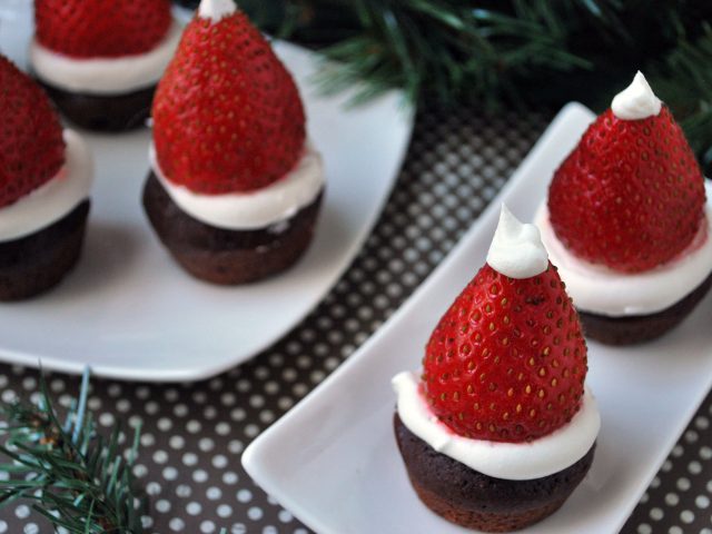 Santa Hat Brownies