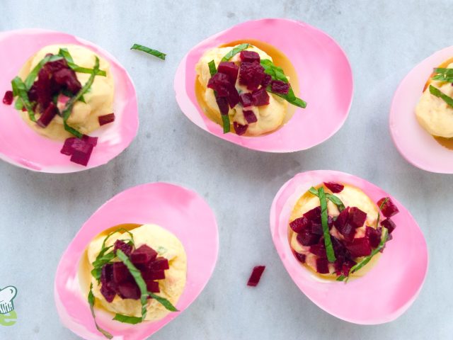 Pink Deviled Eggs