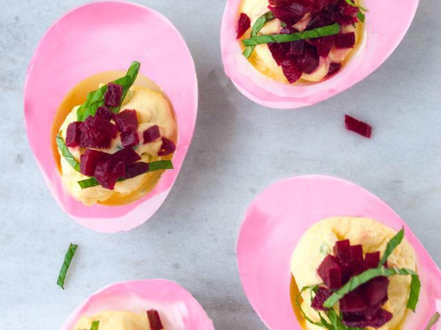 Pink Deviled Eggs