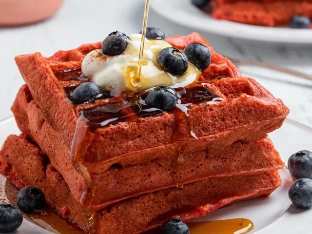 Valentine Beet Waffles