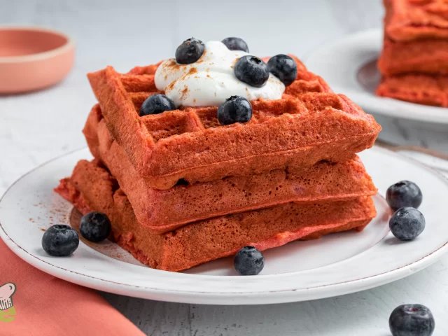 Valentine Beet Waffles
