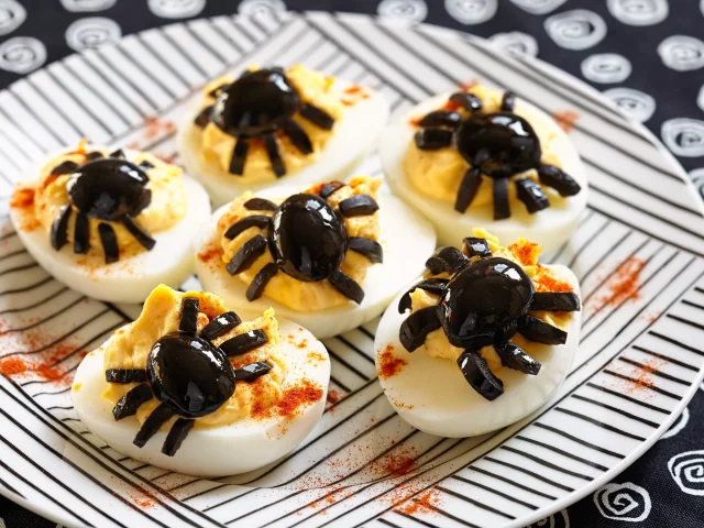Spider Deviled Eggs
