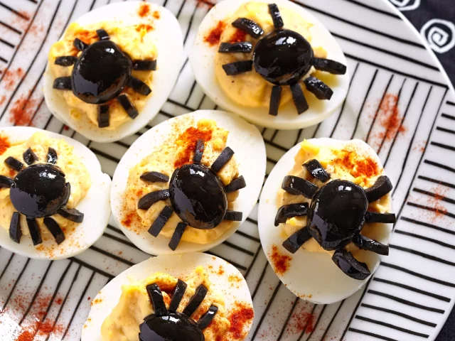 Spider Deviled Eggs