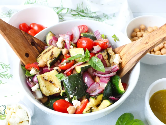 Grilled Zucchini Greek Salad