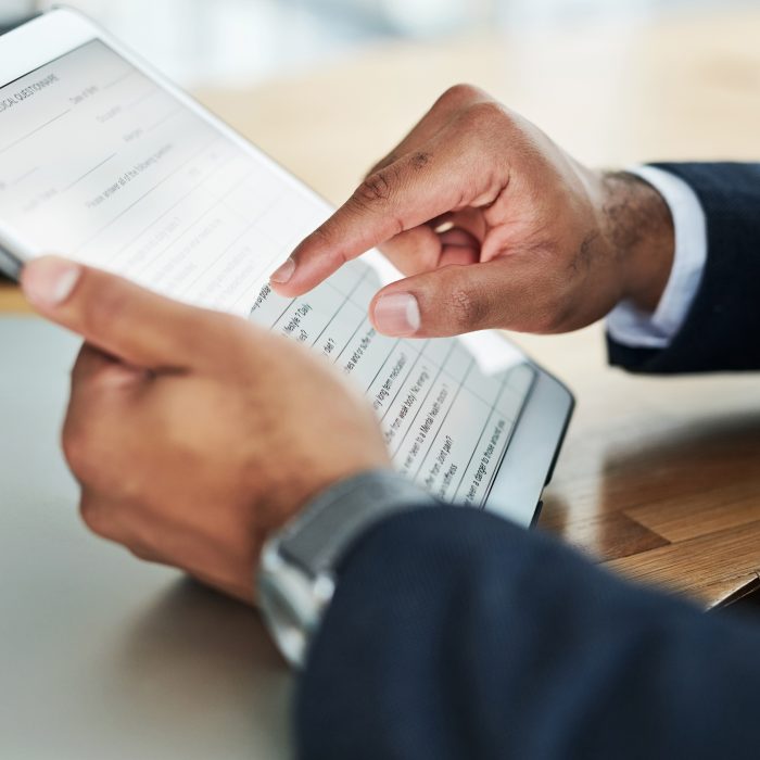 Businessman using a digital tablet