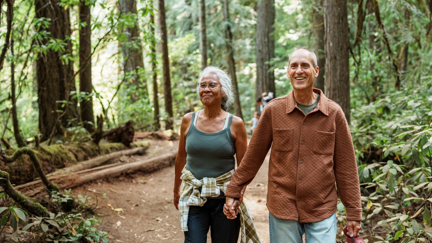Senior couple outside