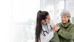 Senior woman with doctor